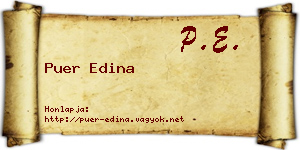 Puer Edina névjegykártya